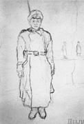 Дейнека Александр Александрович. Новобранец. 1915 Бумага, карандаш. 19x12 Собственность семьи художника