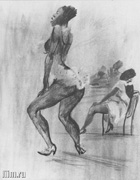 Дейнека Александр Александрович. Негритянский бурлеск. 1935 Бумага, цветные карандаши. 44,3x34,2 Государственный Русский музей