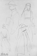 Дейнека Александр Александрович. Из итальянских зарисовок. 1935 Бумага, карандаш. 20,2x14,5 Собственность семьи художника