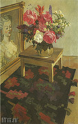 Дейнека Александр Александрович. Цветы на ковре. 1948 Холст, масло. 100x80 Собственность семьи художника