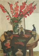 Дейнека Александр Александрович. Гладиолусы с рябиной. 1949 Холст, масло. 100x75 Киевский музей русского искусства