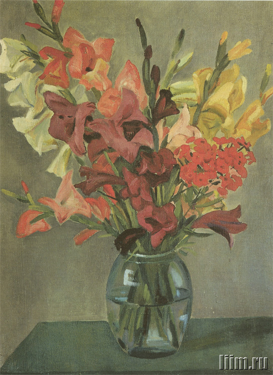 Дейнека Александр Александрович. Гладиолусы. 1954 Холст, масло. 60х48 Частное собрание
