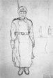 Дейнека Александр Александрович. Новобранец. 1915 Бумага, карандаш. 19x12 Собственность семьи художника
