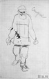 Дейнека Александр Александрович. Старик. В Донбассе. 1924 Бумага, карандаш. 16x10,3 Собственность семьи художника