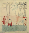 Дейнека Александр Александрович. Рисунок для журнала «Искорка». 1929 Бумага, акварель, перо. 20,5x18,8 Собственность семьи художника